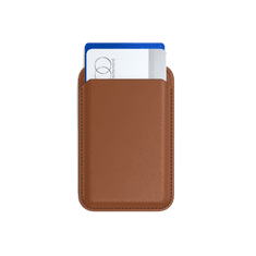 Vegan-Leather Magnetic Wallet Stand (iPhone 12/13/14/15 all models) - hnědá