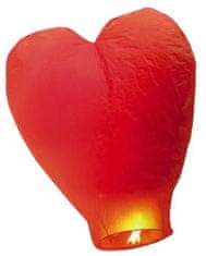 levnelampiony.eu Červený létající lampion přání - tvar srdce (hnědý vosk)