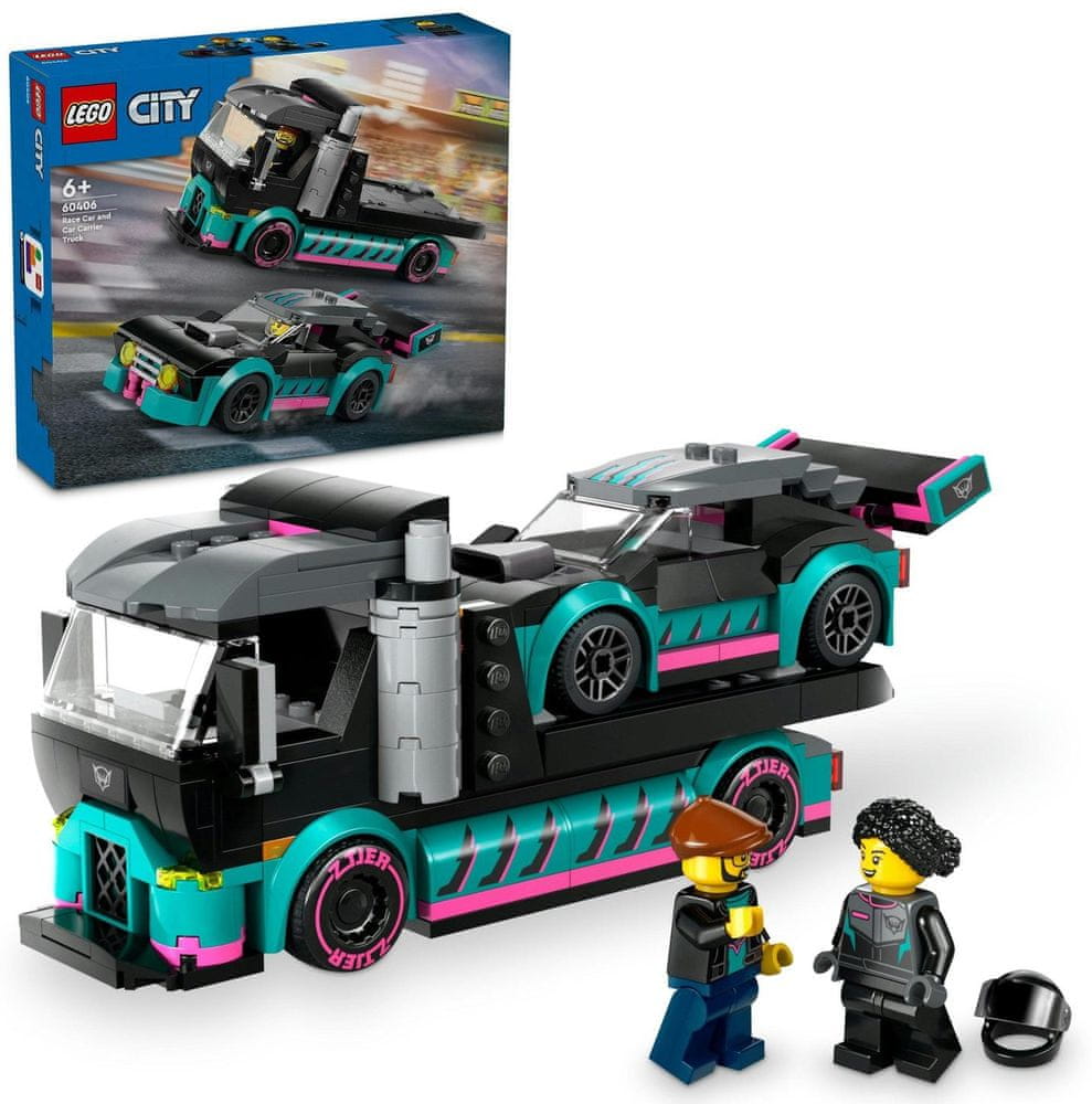 Levně LEGO City 60406 Kamión se závodním autem - rozbaleno