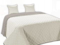 Euromat Dekorační přehoz na postel s povlaky na polštáře VIGO II 220x240 šedé světle šedé čtverce
