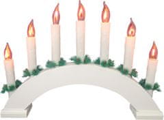 M.A.T. Group Vánoční svícen elektický PLAMEN, 7 svíček,barva bílá, oblouk