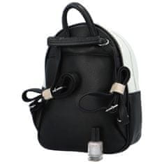 BELLA BELLY Dámský koženkový batoh s přední kapsou Iris, černo-bílý