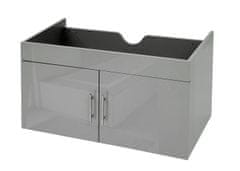 MCW Umyvadlová skříňka D16, umyvadlová skříňka umyvadlová skříňka koupelnový nábytek, vysoký lesk 90cm ~ šedá