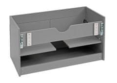 MCW Umyvadlová skříňka D16, umyvadlová skříňka umyvadlová skříňka koupelnový nábytek, vysoký lesk 90cm ~ šedá