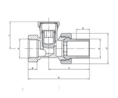 Invena Termostatická sada ventilů, rovná, bílá: hlavice, termostatický ventil, zpětný ventil (CD-77-P15-S)
