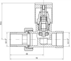 Invena Sada radiátorových ventilů přímá, grafit (CZ-32-P15-S)