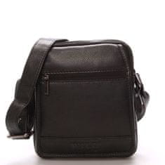 Bellugio Pánská kožená dokladová taška přes rameno WILD X1, černá