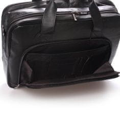 Bellugio Luxusní pánská kožená taška přes rameno BELLUGIO Casa, černá