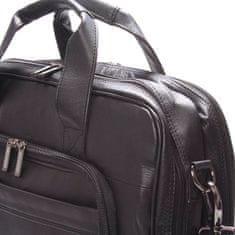 Bellugio Luxusní pánská kožená taška přes rameno BELLUGIO Casa, černá