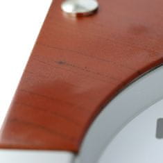 MPM QUALITY Nástěnné designové hodiny MPM E01.2805, II. Jakost, stříbrná/hnědá