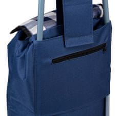 EDCO Nákupní taška na kolečkách modrá se světlým poklopem