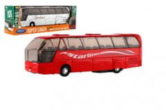 Welly Autobus Super Coach kov/plast 19cm na zpětné natažení 2 barvy