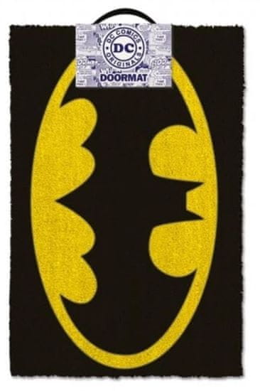 CurePink Rohožka DC Comics|Batman: Logo (60 x 40 cm) černá