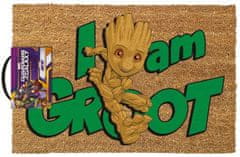CurePink Rohožka Guardians Of The Galaxy|Strážci Galaxie: Já jsem Groot (60 x 40 cm) hnědá