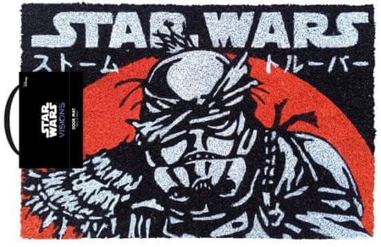 CurePink Rohožka Star Wars|Visions|Hvězdné Války Vize: Stormtrooper (60 x 40 cm) černá