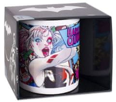 CurePink Bílý keramický hrnek DC Comics|Batman: Harley Quinn Neon (objem 315 ml)