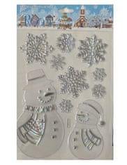 KN Vánoční samolepky na okno - Sněhuláčci (21 x 28 cm)