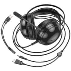 Borofone BO108 herní sluchátka USB / 3.5mm jack, černé