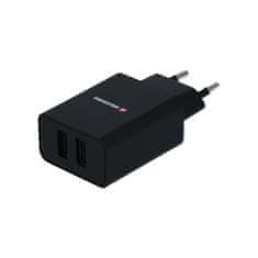 SWISSTEN Smart IC síťový adaptér 2x USB 2,1A černý (eco- balení), 22033000ECO