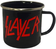 CurePink Smaltovaný hrnek Slayer: Logo (objem 400 ml)