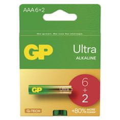GP Alkalická baterie GP Ultra AAA (LR03), 6+2 ks
