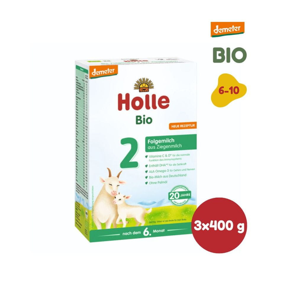 Levně Holle Bio - dětská mléčná výživa na bázi kozího mléka 2, 3x400g