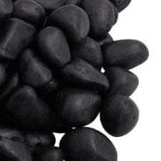 Greatstore Leštěné oblázky 10 kg černé 2–5 cm