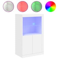 Vidaxl Odkládací skříňka s LED osvětlením bílá kompozitní dřevo