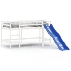 Vidaxl Dětská patrová postel se skluzavkou bílá 90x200 cm borové dřevo