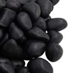 Greatstore Leštěné oblázky 25 kg černé 2–5 cm