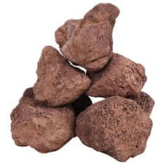 Vidaxl Sopečné kameny 25 kg červené 10–30 cm