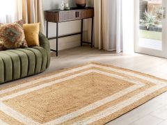 Beliani Jutový koberec 160 x 230 cm béžový GEMEREK
