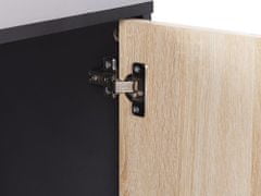 Beliani 2dveřová úložná skříňka s policí světlé dřevo/černá ZEHNA