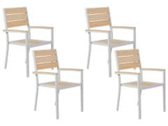 Beliani Sada 4 zahradních židlí béžové PRATO