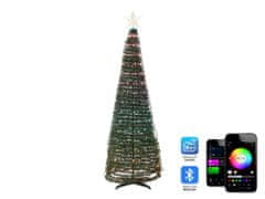 Beliani Vánoční stromek s inteligentními LED světly a aplikací 160 cm vícebarevné SAARLOQ