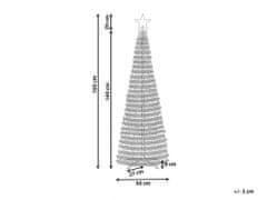 Beliani Vánoční stromek s inteligentními LED světly a aplikací 160 cm vícebarevné SAARLOQ