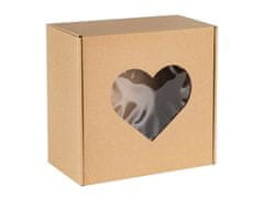 sarcia.eu Čtvercová poštovní krabička s okénkem srdce, dárková krabička 20x20x10cm x10
