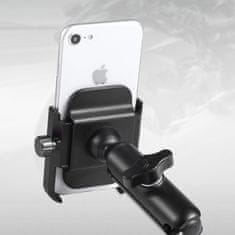 TopQ Držák na mobil Motowolf na zrcátko motocyklu s USB portem černý