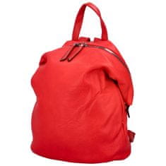 MaxFly Módní dámský koženkový batůžek Erikama, červená