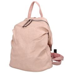 MaxFly Módní dámský koženkový batůžek Erikama, světle růžová