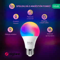 Nous P3Z ZigBee Tuya RGB E27 chytrá LED žárovka