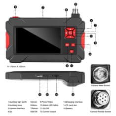 Secutek Duální inspekční kamera s LCD displejem P30 2m kabel