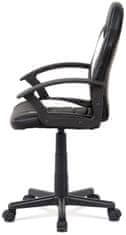Autronic Kancelářská židle, bílá-černá ekokůže, výšk. nast., kříž plast černý KA-V107 WT