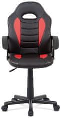 Autronic Kancelářská židle, červená-černá ekokůže, výšk. nast., kříž plast černý KA-V107 RED