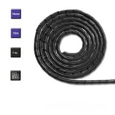 Qoltec organizér na kabely 16mm 10 m černý