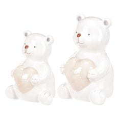 Autronic Dekorační medvídek držící srdce, keramický Velikost: Malý