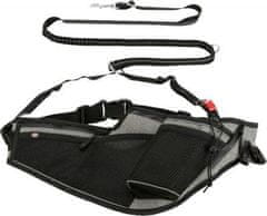 Trixie Joggingový pás s vodítkem, pás: 70-130 cm, vodítko 1.15-1.50 m, 20mm, šedá