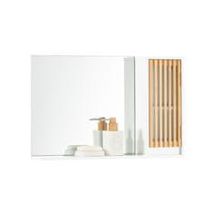 SoBuy SoBuy BZR128-W Zrcadlová skříňka Nástěnná skříňka Koupelnová skříňka Koupelnový nábytek Bílá-přírodní 60x40x12cm