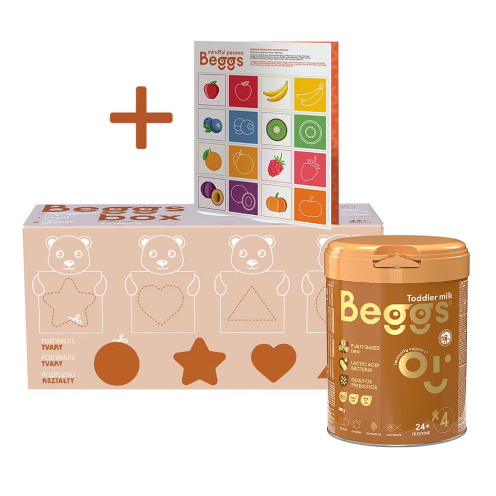 Levně Beggs 4 batolecí mléko 2,4 kg (3x800 g), box+ pexeso