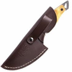 Fox Knives 1504 OL FOX EUROPEAN HUNTER lovecký nůž 8,5 cm, černá, olivové dřevo, kožené pouzdro